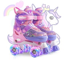 Kids Roller Skates Girls Ages 4-6 5-8 8-12 Adjustable Toddler Roller Skates S...