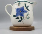 Stangl Pottery Flora Pitcher/Jug White Background  6 inch tall Trenton