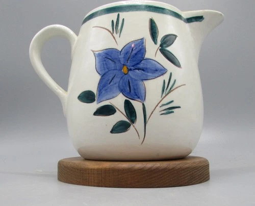 Stangl Pottery Flora Pitcher/Jug White Background  6 inch tall Trenton