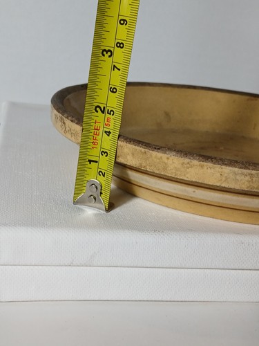 Rare Antique 1800s Yellow Ware Plate w White Ring Stoneware American BRN - Picture 14 of 14