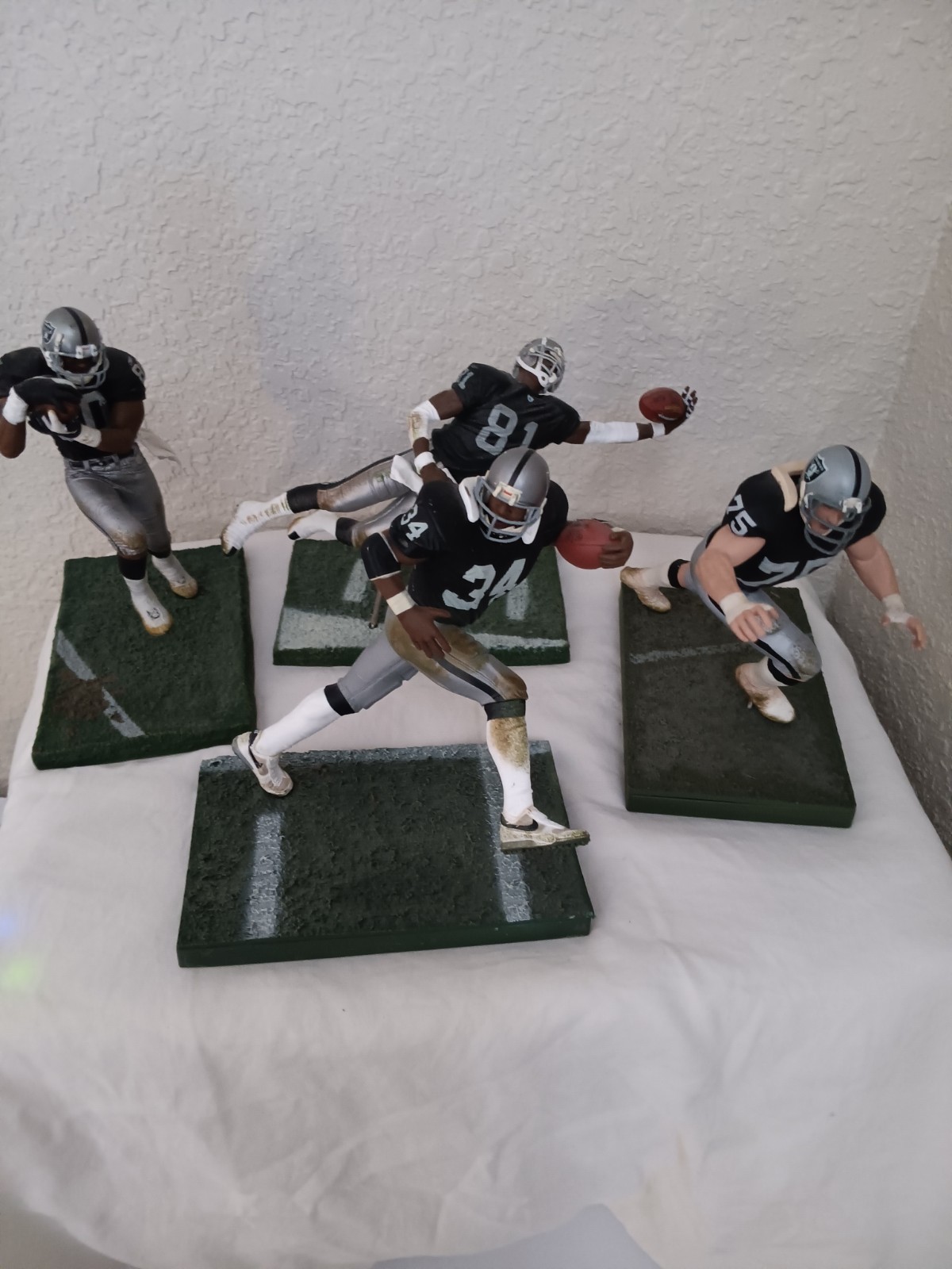 Lote de fútbol americano Raiders Oakland Las Vegas Bo Jackson largo arroz marrón McFarlane NFL