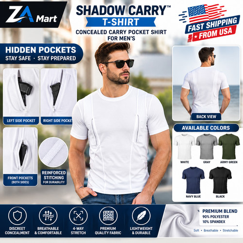 Shadow Carry T-Shirt – Concealed Carry Pocket Shirt for Men’s - $20.84