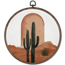 Vinatge Boho Southwestern Cactus Framed Wall Art Decor, Western Desert Cacti ...