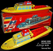 MS Michael Seidel 7737 AUSFLUGSDAMPFER HELGOLAND 1960er Western Germany 46CM BOX