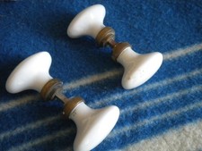 Vintage Limoge porcelain Door knobs Handles x 2 vintage french 1900s salvage lot