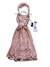 NWT Morilee Angelina Faccenda #20481 Blush Gold Sequin Mesh Formal Dress Size 14