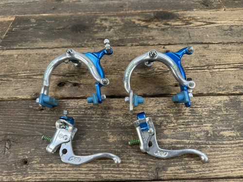 Dia Compe BMX Bremsenset blau silber Oldtimer vorne hinten Oldschool Hebel Bremssattel - Bild 1 von 14