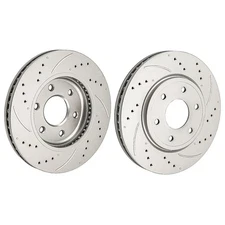 2x Front Drilled Slotted Brake Rotors for Nissan Frontier Suzuki Equator 31411