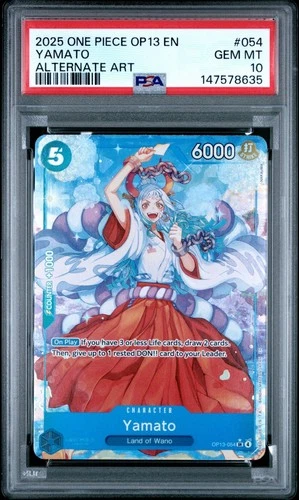 2025 ONE PIECE OP13 #054 CARRYING ON HIS WILL YAMATO ALT ART PSA 10 GEM MINT