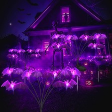 Halloween Decorations Outdoor 3D Flying Bats Solar String Lights