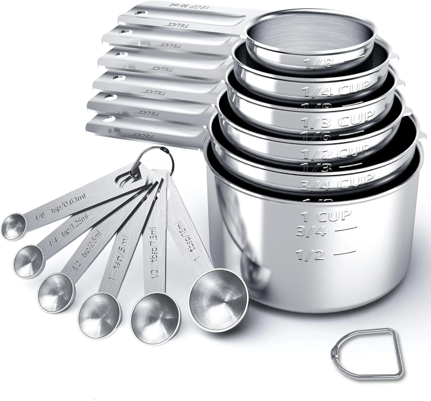 Stainless Steel Measuring Cups & Spoons Set, Cups and Spoons,Kitchen Gadgets for