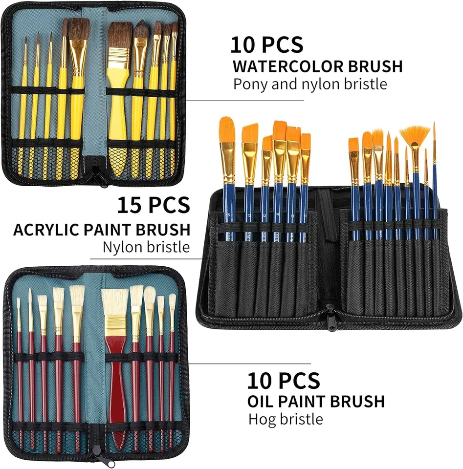 Juego de pintura de artista de lujo de 149 piezas con caballete de aluminio y madera de haya, 48 colores... Foto 4 de 4