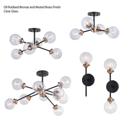 Vaxcel Lighting C0133 Orbit 4 Light 20"W Semi-Flush Ceiling - Oil Rubbed Bronze - Picture 4 of 12