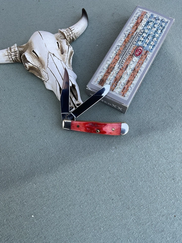 Case Double Stamp Red Bone Tiny Trapper MINB 2014 62154 SS - Image 3 of 4