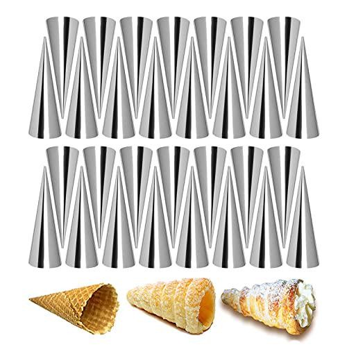 RoseFlower 30pcs Non-Stick Cream Horn Cones Tubes Stainless Steel Conical Pastry - Picture 10 of 12