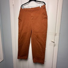 Gap Pants Womens 12 Brown Straight Up Khaki Preppy Stretch Cropped Cotton Twill
