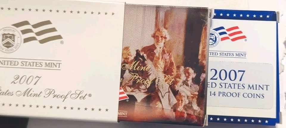2007 US Mint Proof Set 14 Uncirculated Coins In Original PKG & COA Collectable  - Image 2 of 4