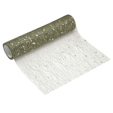 Dark Green Table Runner Roll, 11" x 30 Feet Sequin Foil Metallic Table Runner