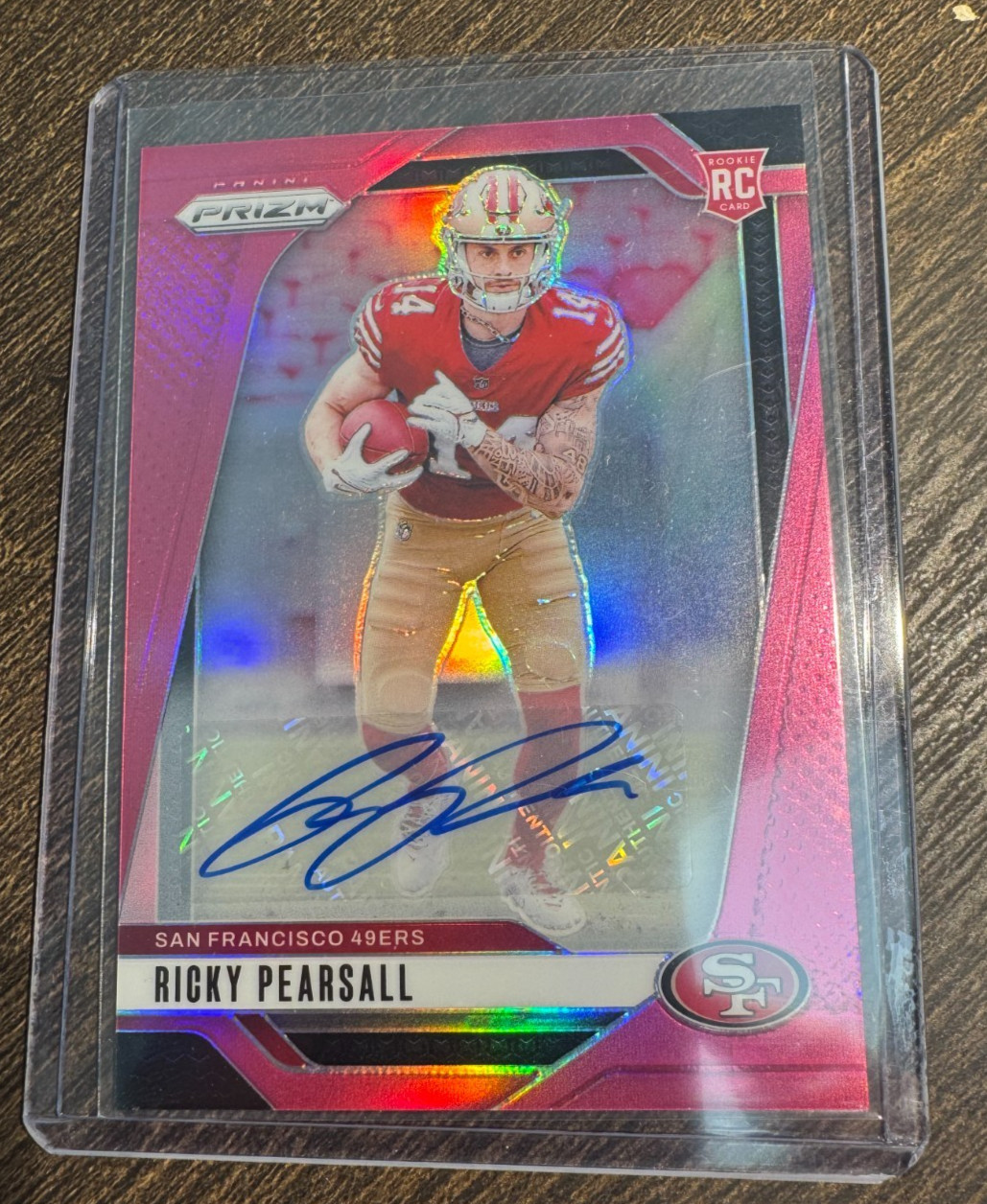 2024 Prizm Ricky Pearsall Auto RC Pink Rookie #383 49ers
