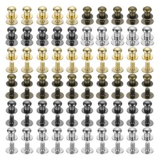 100Pack 6mm Ball Head Stud Rivets Screw Back Button Nipple Rivet 4 Colors