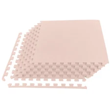 Foam Floor Tiles 24sqft Soft Nontoxic Baby Play Mat Foam Puzzle Mat, Light Pink