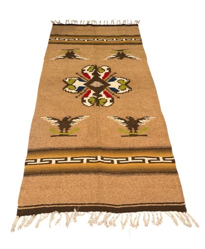 Vintage Native American Chimayo Wool Shawl Poncho Southwestern Thunderbird
