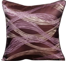 Purple Decorative Throw Pillow Cover, 16"x16" Silk Cushion - Purple Current
