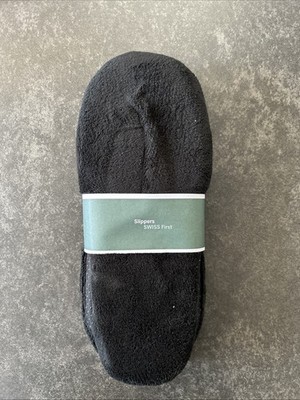 Swiss First Class Slippers Schlappen Hausschuhe Latschen schwarz Gr. L NEU