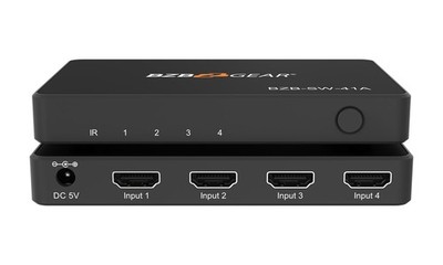 BZBGEAR 4x1 4K UHD Ultra Slim HDMI Switcher with IR Remote Control