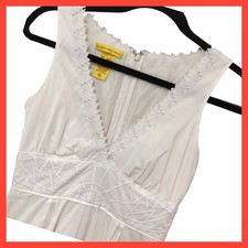 Catherine Malandrino Fit Flare Dress Ivory Eyelet Lace Embroider Fairy Womens O