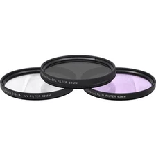 Polarizer Filter 62mm UV Filter set of 3 Deluxe Kit with carrying case Deco Gear