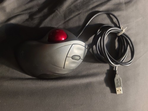 Logitech TrackMan Wheel Mouse USB Optical Trackball Mouse Silver Used Tested - Picture 2 of 8