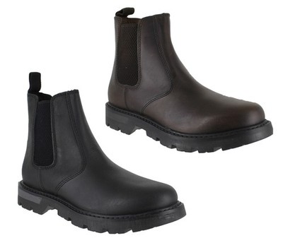 Jungen Kinder OakTrak Rocksley Leder Händler Chelsea Stiefel zum Überziehen Größen 1 bis 7