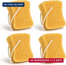 4 Pcs Natural Bath Sponge, Large Soft Exfoliating Natural Shower Sponge with Hon