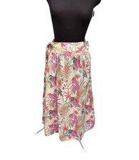 J McLaughlin Jungle Melody Midi Skirt Sz 12 NWT Floral Cotton Belt Pockets 188