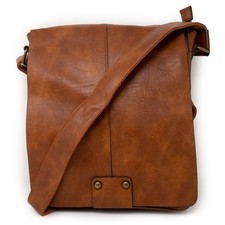 Borsa tracolla color cuoio grande uomo vintage postino lavoro ufficio messenger