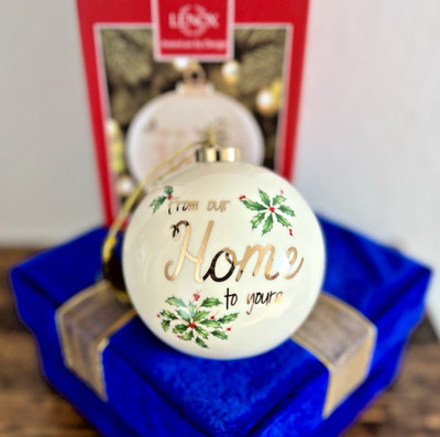 Lenox  From Our Home to Yours  4  Porcelain Christmas Ornament New in Box