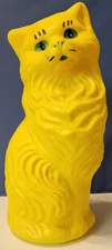 VINTAGE A.J. Renzi Corp. Yellow Cat 16" Blow Mold Coin Bank No. 1850 _1960s, 70s