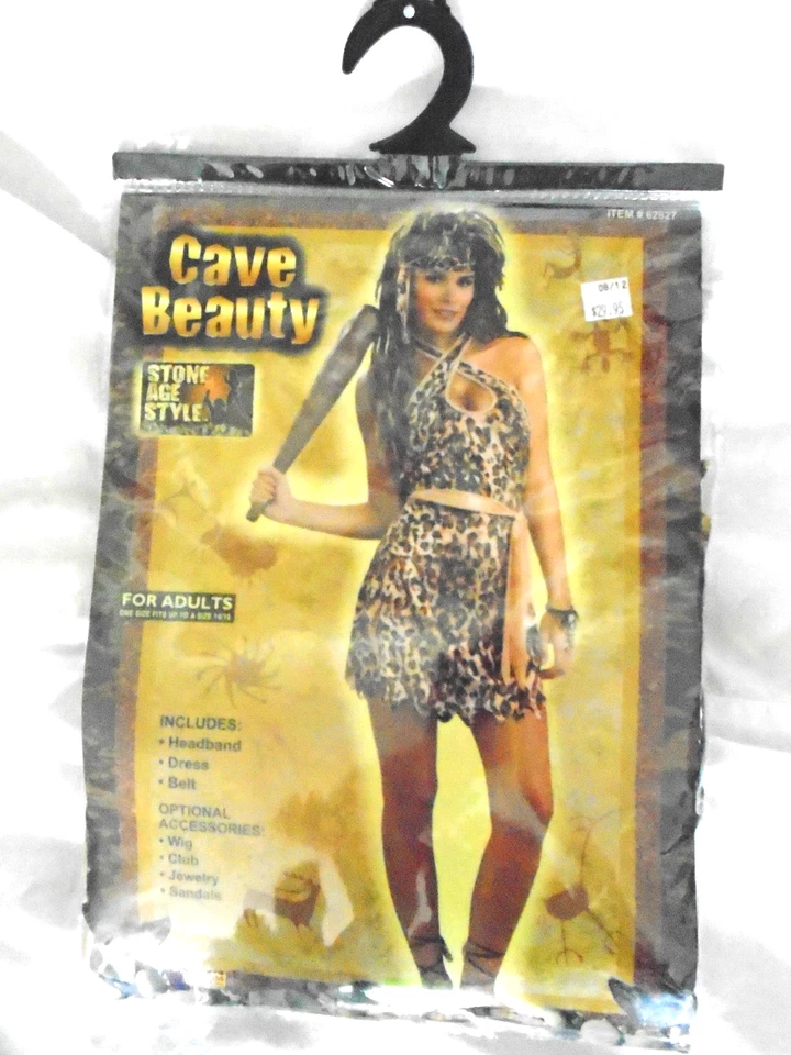 CAVEWOMAN CAVE BEAUTY Mujer M/L Halloween COSPLAY DISFRAZ LEOPARDO DE COLECCIÓN NUEVO NOS Foto 3 de 4