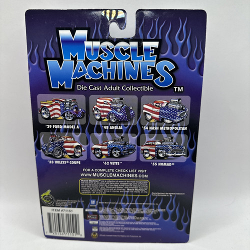MUSCLE MACHINES STARS & STRIPES 29 FORD MODEL A 1/64 DIECAST - 29 FORD BLOWER - Picture 2 of 2