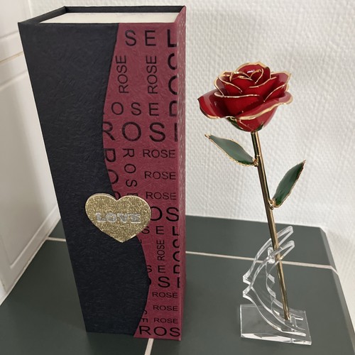 Ewige Rose, vergoldete konservierte Rose, mit Geschenkbox - Bild 4 von 7