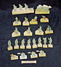 PRO PATRIA  Lot de SOLDATS PAPIER carton CYCLISTES  1917 recto verso