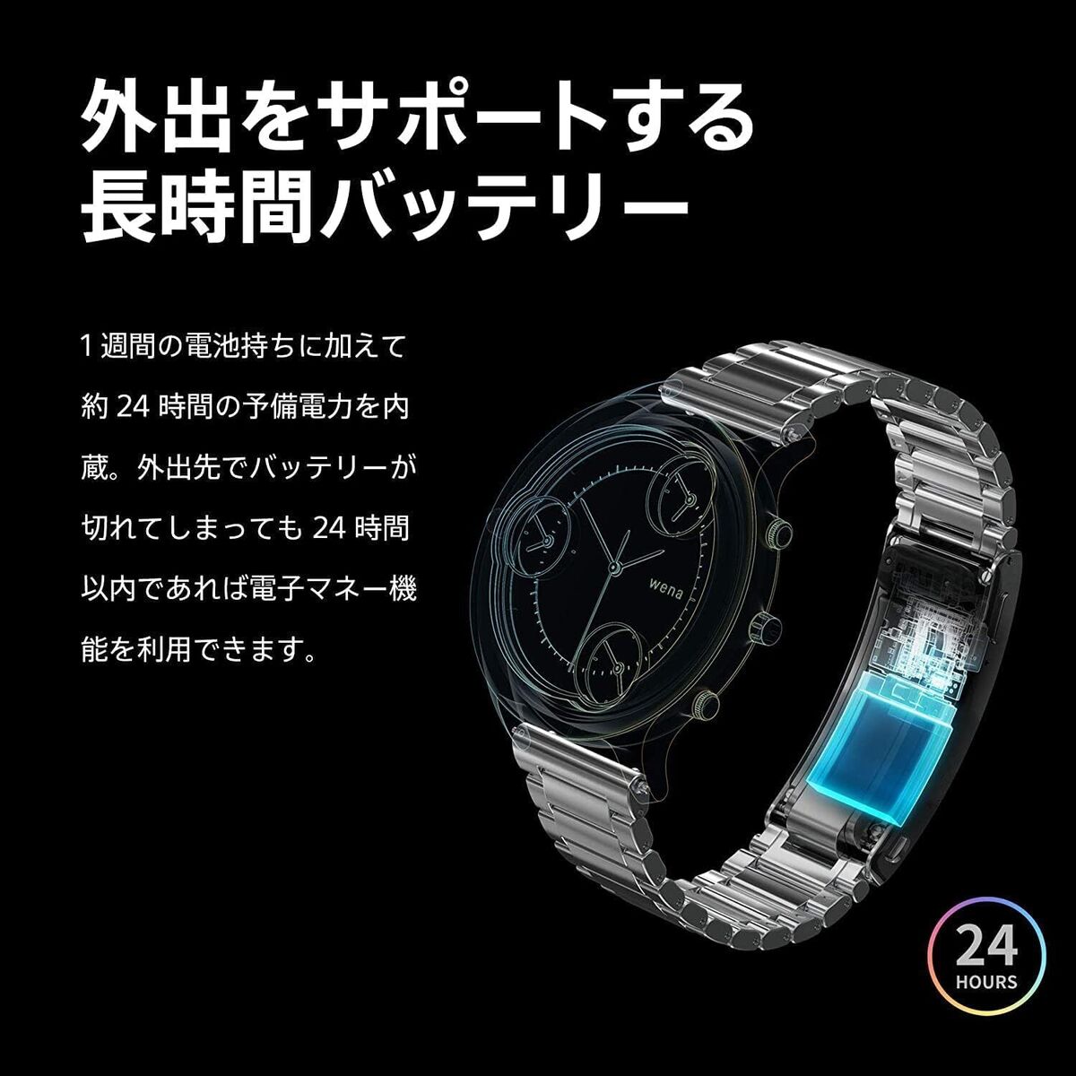 SONY wena 3 metal Black WNW-B21A/B Smart Watch [Band built SONY wena 3 metal Black WNW-B21A/B Smart Watch [Band built