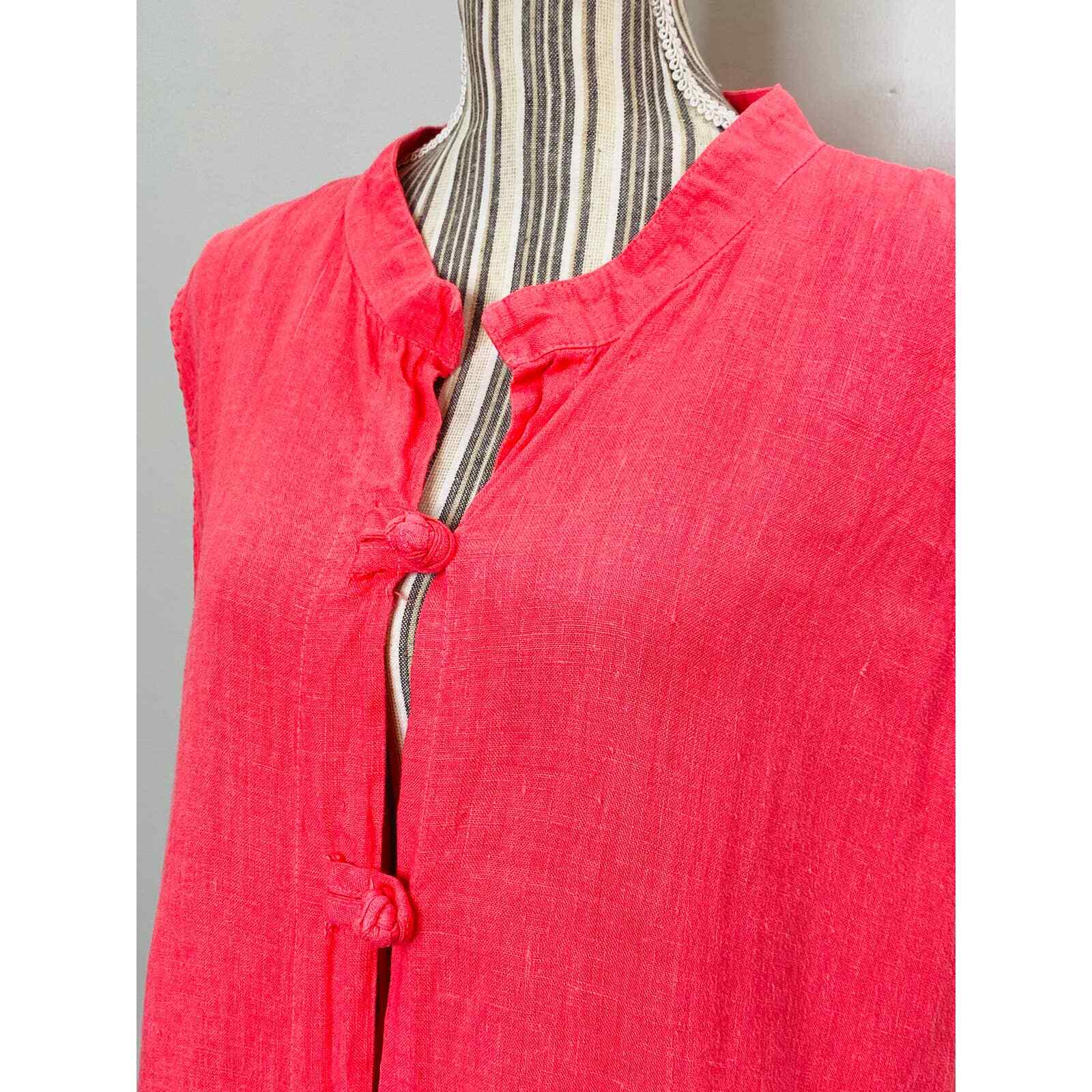 Vintage Liz and Jane Linen Frog Closure Line Sleevele… Gem