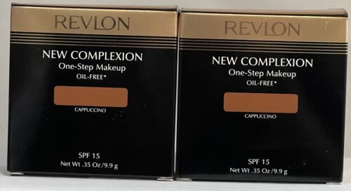 2 Revlon New Complexion one step compact  make up  Oil Free .35 oz  CAPPUCCINO - Picture 1 of 2