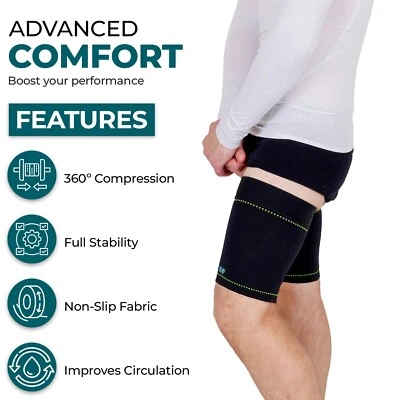 UK PRO CARE Thigh Leg Brace Compression Support Hip Sciatica Pain Relief Hamstring Gym(Pair)