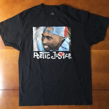 Poetic Justice Tupac Shakur 2Pac Rap T Shirt Black Mens Size Large