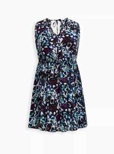 Torrid Mini Chiffon V Neck Ruffle Floral Dress Multi 1 1X 14 16 #B92191
