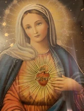 Catholic Christian print picture IMMACULATE HEART 8" x 10" ready to be framed #C