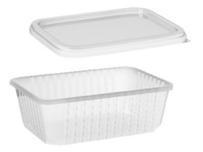 100 Rechteckschalen Unibox+Deckel 1000 ml Salatschale klar PP(77510+77500-D var)